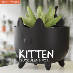 free-on-patreon.png Kitten Succulent Pot