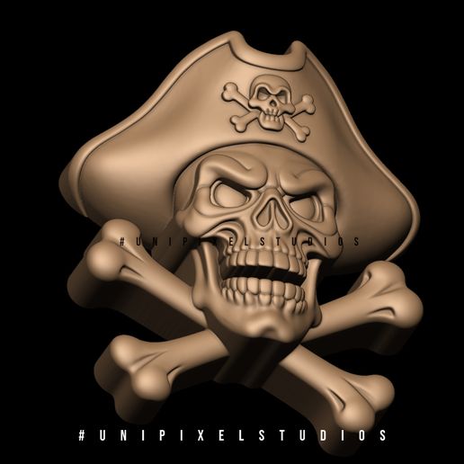 3D-pirate-bas-relife-3d-print-Holloween-3d-model,stl-file,3d-printable,3d-print-model,bas-relie.jpg 3D Pirate Skull Cross bone Bas relief design STL