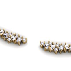1.jpg 3D file Pear and Emerald Cut Diamond Earring E 18・3D print object to download