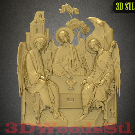 1.png the Holy Trinity 3d,3D stl model relief wall decor, CNC Router Engraver, Artcam, Aspire, CNC files