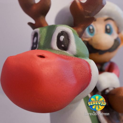 STL file Santa Mario and Rudolph Yoshi - 3D print STL and multicolor ...