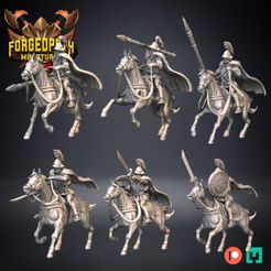 720X720-greek-cavalry-1.jpg Fichier 3D Cavalerie grecque - Spartiate - Spear & Sword・Plan à imprimer en 3D à télécharger