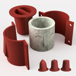 Molde-Cilindro-Cara-v1.png 3D file CONCRETE FACE PLANTER MOLD : CONCRETE FACE PLANTER MOLD : HEAD V1・3D printer design to download