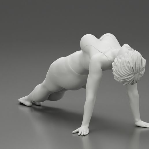 Girl-08.jpg 3D file Woman Yoga Model Purvottanasana Reverse Tabletop Pose 3D Print Model・Design to download and 3D print, 3DGeshaft