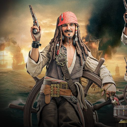 👾 JACK SPARROW 3D PRINT・ 3D File for 3D printing・Cults