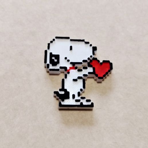 Keychain, magnet, Snoopy 8 bits 3D model