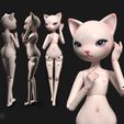 finish.jpg BJD Doll stl 3D Model for printing Moony Cat Furry Anthro Ball Jointed Art Doll 35cm 20cm
