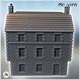 4.jpg Modern two-story hotel with tiled roof and cut stone and brick walls (27) - Modern WW2 WW1 World War Diaroma Wargaming RPG Mini Hobby