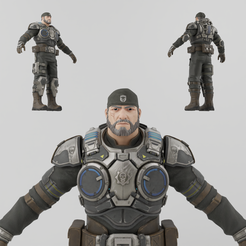 Portada.png Fichier OBJ Marcus Fenix Lowpoly Rigged・Modèle imprimable en 3D à télécharger