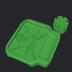 Captura-de-Pantalla-2023-08-17-a-las-21.30.06.jpg ROLLING GRASS TRAY ONE PIECE 2 GRINDERKING 177X166X24 MM - PLUS EXCLUSIVE GRINDER - PRINTING ON SITE WITHOUT SUPPORTS