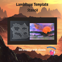 Landscape-Template-Stencil.png Archivo STL Plantilla de paisaje Stencil・Plan de impresora 3D para descargar, 112bluelake