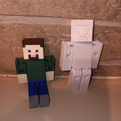 Minecraft Steve, articulated, print-in-place (no assembly), no supports