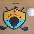 trofeo-insignia-golf-impresion3d-green-cesped-ballesteros.jpg Shield, Badge, Golf, tournament, masters, ball, green, grass, hole, clubs, course, ball