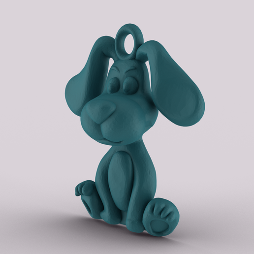 Cute Dog Jewelry Keychain 3D model