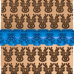 564545455.jpg 3D file christmas deer clay roller stl / pottery roller stl / clay rolling pin /deer cutter printer・3D printable design to download