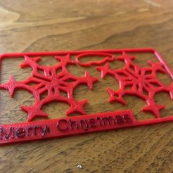 1227f87ff2fbff24de24270e4909527f_display_large.jpg Free STL file Snowflake kit card with hole and hook・3D print design to download