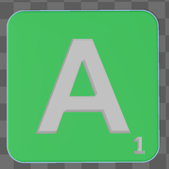 A.png 3D Printable Scrabble Letters .STL File - Custom Large Tile Sets for Board Games
