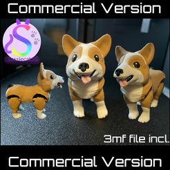 Corgi_commersial.jpg STL file Nugget the Flexi Corgi *Commercial Version*・3D printing idea to download
