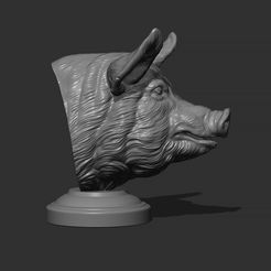20.jpg Archivo STL Cabeza de cerdo・Modelo para descargar e imprimir en 3D