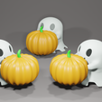 4.png CUTE LITTLE GHOST WITH PUMPKIN - DECOR FOR HALLOWEEN