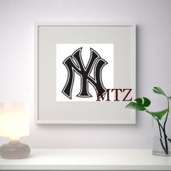 STL file 3D MULTICOLOR LOGO/SIGN - NY (New York Yankees)・3D