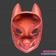 Kitsune_Fox_Mask_3D_print_file_07.jpg Japanese Fox Mask Demon Kitsune Cosplay Mask, Helmet 3D Print Model