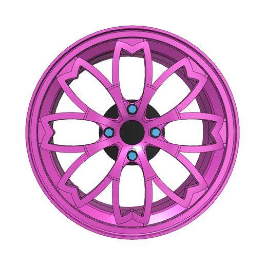 1/24 scale 17" R-Pride Sakura wheels 3D model