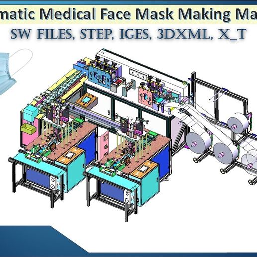 ⚕️ Automatic Medical Face Mask Making Machine 3D CAD Model・ 3D File for ...