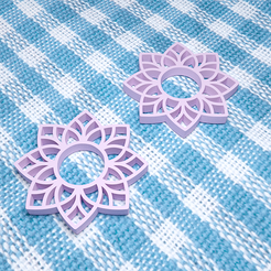 lotus-thumnai-cult3dl.png STL file Lotus Earrings Inspired from Kbach Khmer・3D printing template to download