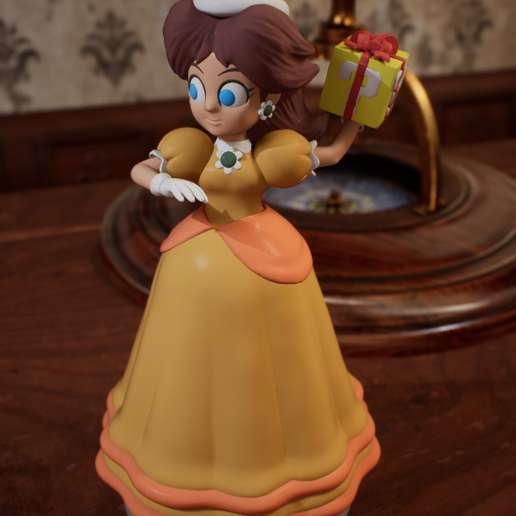 🎄 SUPER MARIO DAISY CHRISTMAS TABLETOP FIGURINE・ STL File for