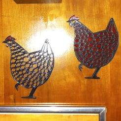 20220713_083443.jpg Free STL file Wall decor art - Multi colour Chickens set of 3・Object to download and to 3D print, LayersnLines
