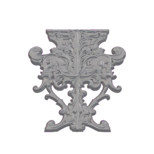 Openwork Baroque Stretcher Bracket with Double Volutes STL