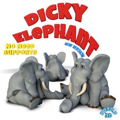 Dicky_elephant.jpg STL-Datei Dicklicher Elefant V7・Design zum Herunterladen und 3D-Drucken