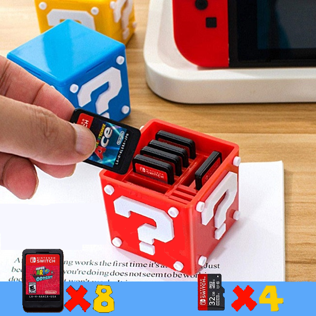 Photo exemple boite surprise mario cartouche switch.png Fichier 3D gratuit Block Mario Rangement Cartouche Jeu Nintendo Switch・Modèle pour imprimante 3D à télécharger, benoitcrespo