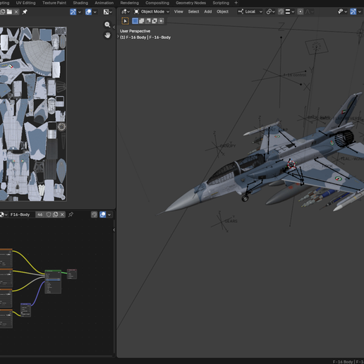 ️ F-16D Block 60-Fully Rigged-High Resoulution Changabel Textures・ 3D ...