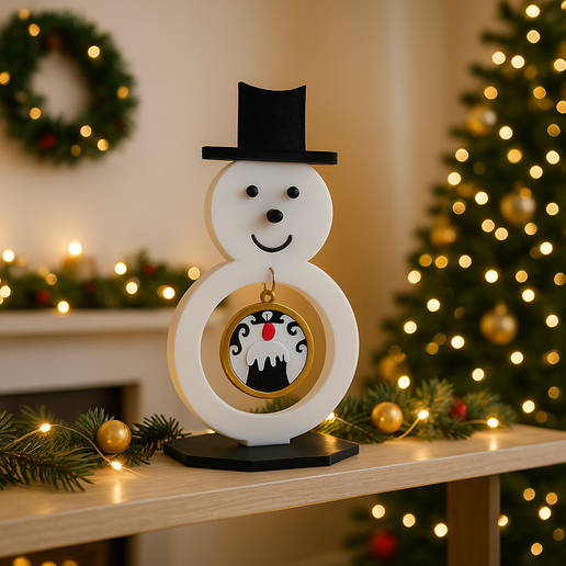 snowman and his Christmas ball - 3D model önizlemesi