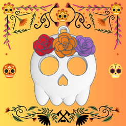 Aro-Calavera-Catrina.png Файл STL Серьги/Серьги на Хэллоуин - Calavera Catrina・Шаблон для 3D-печати для загрузки