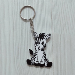 zebra-4.png STL-Datei Adorable 3D gedruckt Zebra Schlüsselanhänger - Personalisierte Tier Schlüsselhalter・Design zum Herunterladen und 3D-Drucken