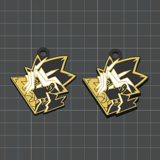 Yami Yugi - Yu-gi-oh x 2 (One and Mirror Sided versions) Anime Keychains Collection - 3 Color 3MF for AMS Printers