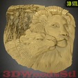 1.png Lion and Lioness in Love 3d,3D stl model relief wall decor, CNC Router Engraver, Artcam, Aspire, CNC files