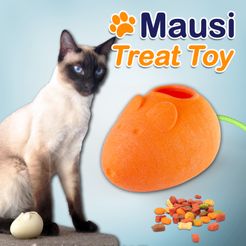 Mia-con-raton-Cuadrado.jpg STL file Mausi Treat toy for cats・3D printing model to download