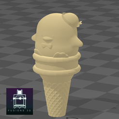 FUSIONS 3D STL-Datei Küken-Eiscreme・3D-druckbares Modell zum herunterladen