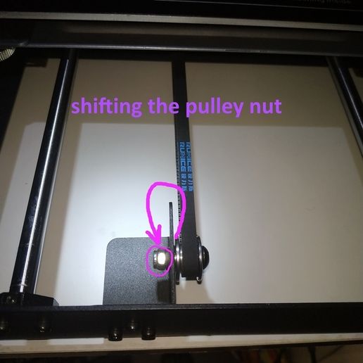 shifting_the_pulley_nut.jpg Kit de réglage pour le duplicateur Wanhao i3 V. 2