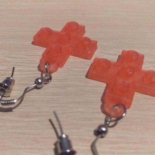 Lego Cross Earrings
