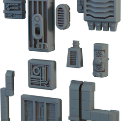 ASP009-Wall-Greebles.png 3D file Wall Greebles・Design to download and 3D print