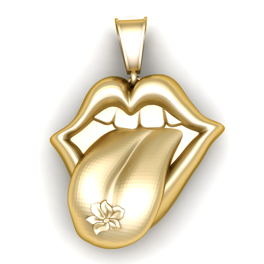 render1.png MOUTH TOUNGH FLOWER DESIGN PENDANT 3D PRINTABLE MODEL