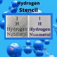 ydrogen Stencil -_< o all Tile Stencil - Periodic table - hydrogen