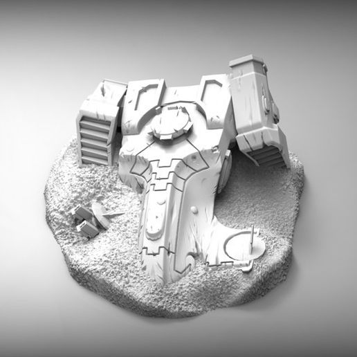 Space communist ship wreckage 3D model