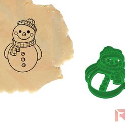 cookie_cutter_3d_print_snowman_imprint.jpg Файл STL Высечка для печенья с оттиском снеговика・Шаблон для 3D-печати для загрузки