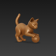 1.png 3d кошка милая играющая кошка